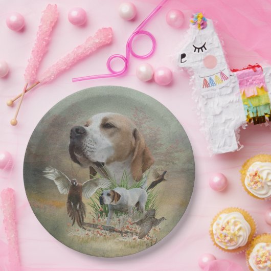 Fasanenjagd mit Zeigern, Kunst Pappteller (Party)