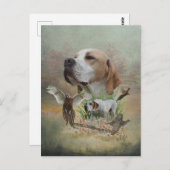 Fasanenjagd mit Zeigern, Kunst Postkarte (Vorne/Hinten)