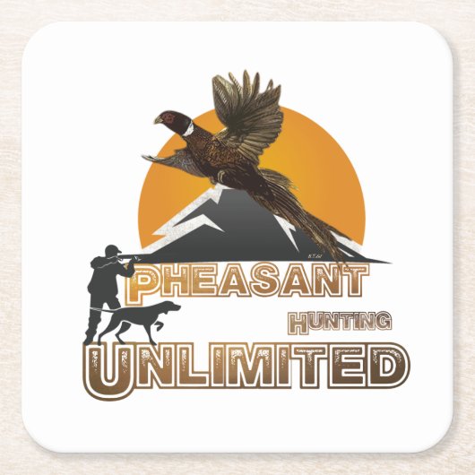 Fasanenjagd unbegrenzt rechteckiger pappuntersetzer (Vorderseite)