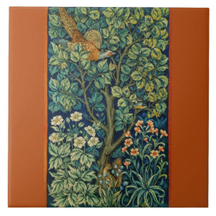 Fasanenvogel in einem Baum (von William Morris) Fliese