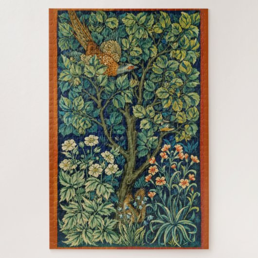 Fasanenvogel in einem Baum (von William Morris) Puzzle (Vertikal)