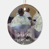 Fasanierter Weihnachts-Cupcake Keramikornament (Links)