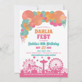 Faschingsfestival "Floral" und "Ballon" Geburtstag Einladung (Vorderseite)