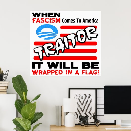 Faschismus in einer Flagge! Poster (Heimbüro)