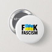 Faschismus - Zensiert mit ukrainischer Flagge Button (Vorne & Hinten)