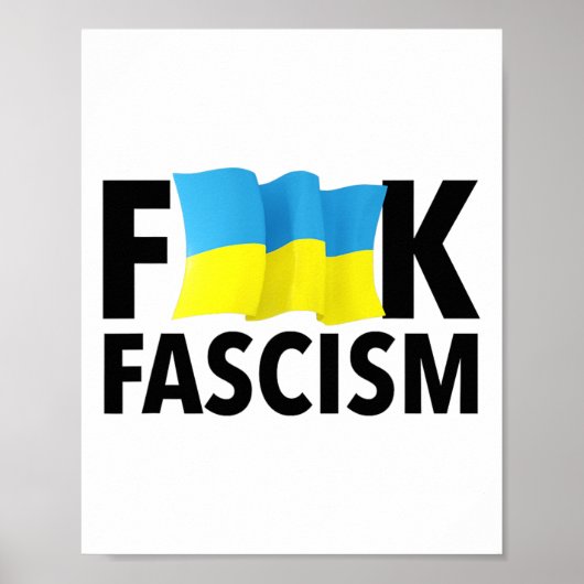 Faschismus - Zensiert mit ukrainischer Flagge  Poster (Vorne)
