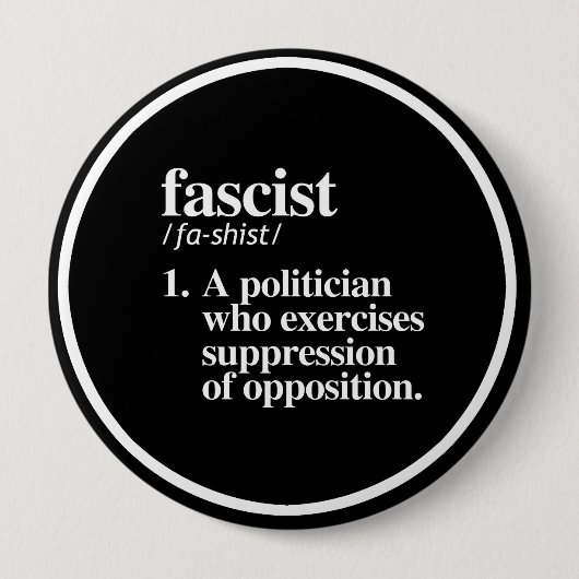 Faschistische Definition - ein Politiker, der SU Button (Vorderseite)