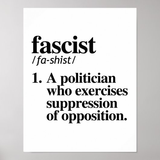 Faschistische Definition - Ein Politiker, der uns  Poster (Vorne)