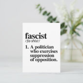 Faschistische Definition Postkarte (Stehend Vorderseite)