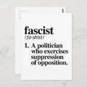 Faschistische Definition Postkarte (Vorne/Hinten)