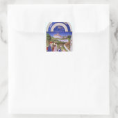 Fascimile von April" Quadratischer Aufkleber (Tasche)