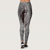 Fascinating Retro Black & White Vortex  Leggings (Rückseite)
