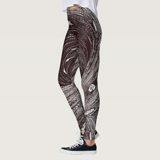 Fascinating Retro Black & White Vortex  Leggings (Links)