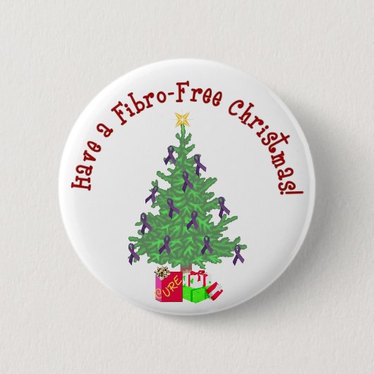 Faser Baum-WeihnachtsButton Button (Vorderseite)