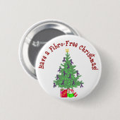 Faser Baum-WeihnachtsButton Button (Vorne & Hinten)