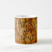 Faser-Kunst-Hand geschnitztes Blätter - orange Kaffeetasse (Mittel)