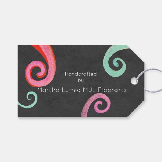Faser-Kunst-Tags Geschenkanhänger (Vorderseite (Horizontal))