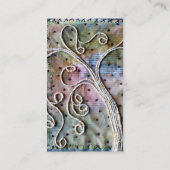 Faser-Kunst - wunderlicher Weide-Baum Visitenkarte (Rückseite)