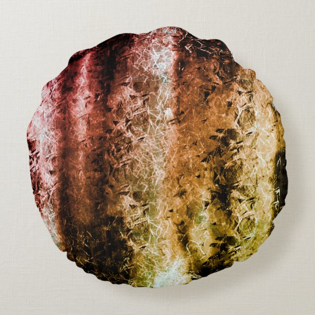 Fasergewebe im seltenen Alter und Schmutz oder Bre Rundes Kissen (Rückseite)