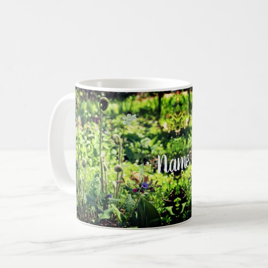 Faserleitungen und Personalisierte Blume Kaffeetasse (Vorderseite Links)