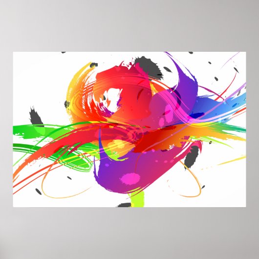 Fashion Abstrakt Lorikeet Paint Spritzer Poster (Vorne)