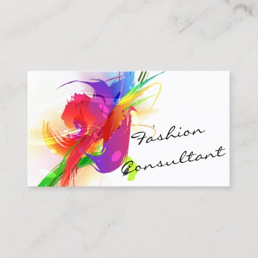 Fashion Abstrakt Lorikeet Paint Spritzer Visitenkarte (Vorderseite)