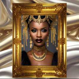 Fashion African exotic Gold Black Headpiece Juwel Poster