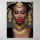 Fashion African exotic Gold Headpiece Juwel Chroke Poster (Vorne)