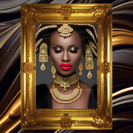 Fashion African exotic Gold Headpiece Juwel Chroke Poster