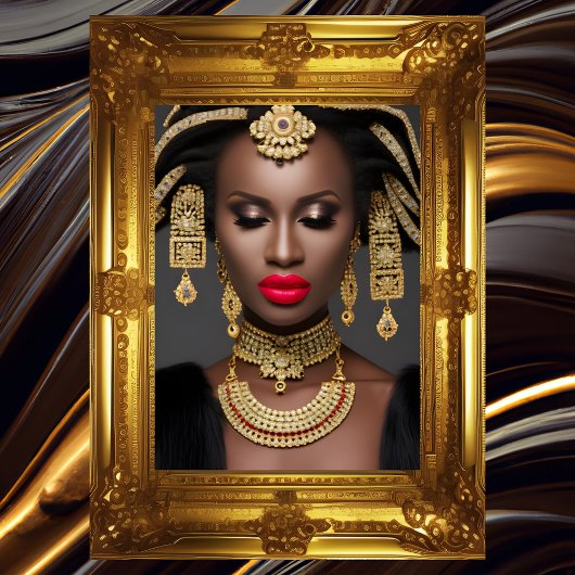 Fashion African exotic Gold Headpiece Juwel Chroke Poster