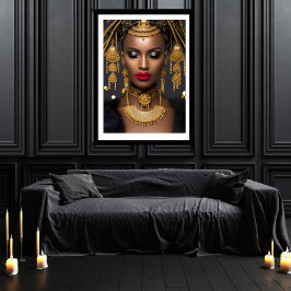 Fashion African gold Black Juwelier Haar Choker Poster