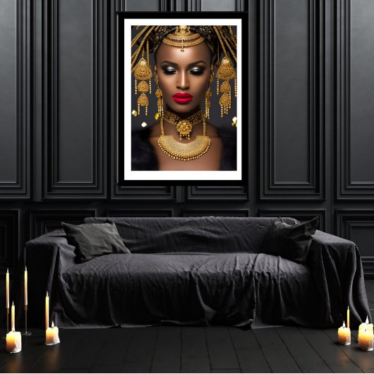 Fashion African gold Black Juwelier Haar Choker Poster