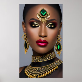 Fashion African Gold Smarald Green Juwelierin Poster