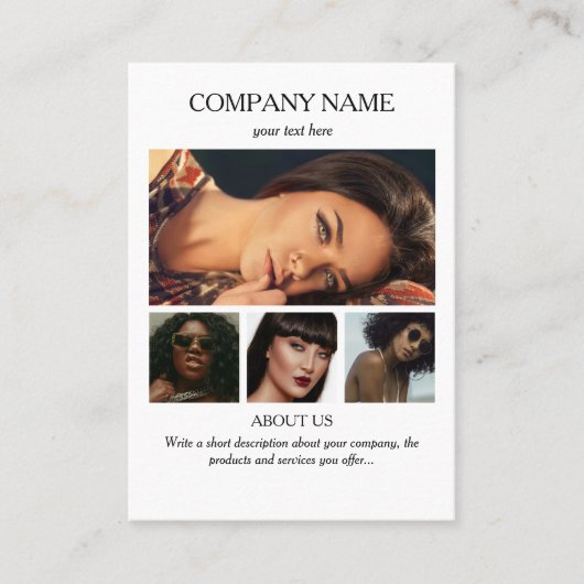 Fashion Beauty Business 5 Fotos Social Media Visitenkarte (Vorderseite)