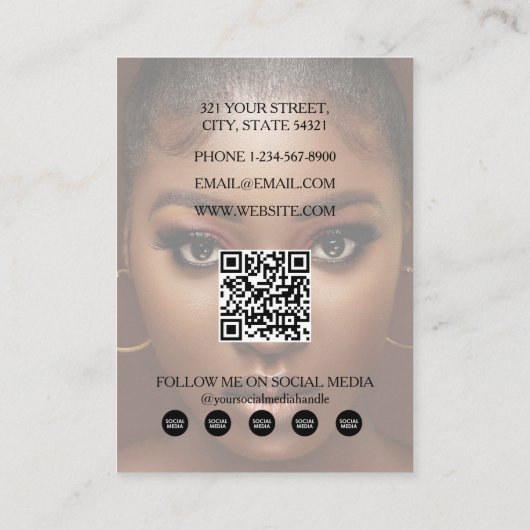 Fashion Beauty Business 5 Fotos Social Media Visitenkarte (Rückseite)