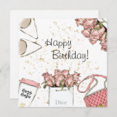 Fashion Birthday Card Feiertagskarte (Vorne/Hinten)