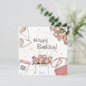 Fashion Birthday Card Feiertagskarte (Stehend Vorderseite)