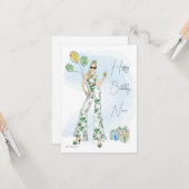 Fashion Birthday Card Karte (Vorderseite/Rückseite Beispiel)