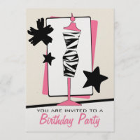 Fashion Birthday Party - Zebra Print Dress Form