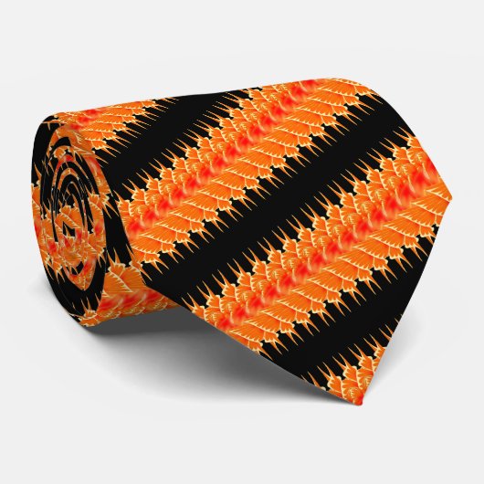 Fashion Black Orange Streifen Krawatte (Gerollt)
