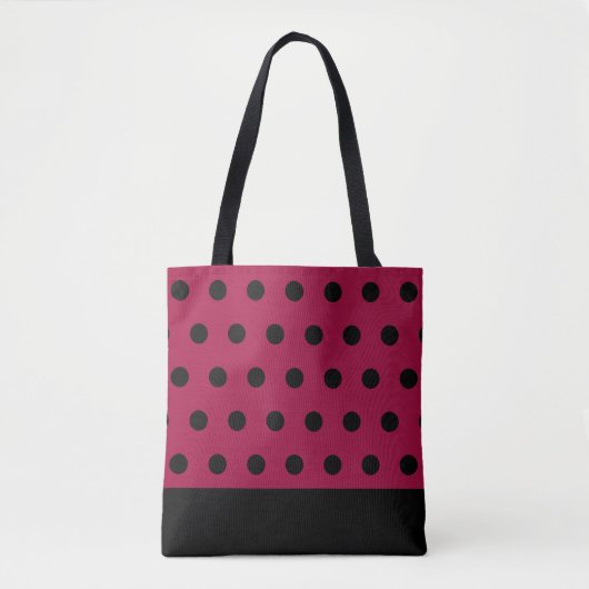 Fashion Black Polka Dots Tasche (Vorderseite)