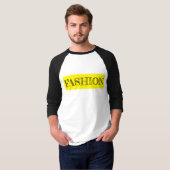 Fashion Black, White und Gelb lang Ärmel T-Shirt (Vorne ganz)