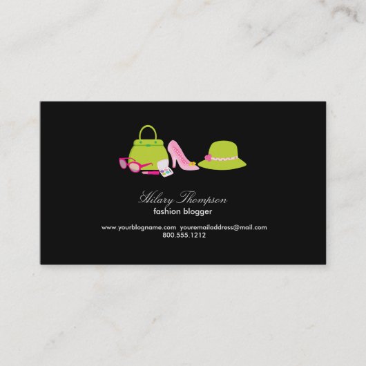 Fashion Blogger Calling Cards Telefonnummerkarte (Vorderseite)