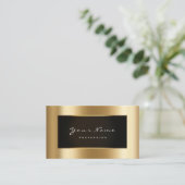 Fashion Blogger Gerahmt Black Frame Gold Lux Visitenkarte (Stehend Vorderseite)