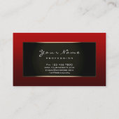 Fashion Blogger Gerahmt Black Gold Burgundy Maroon Visitenkarte (Rückseite)