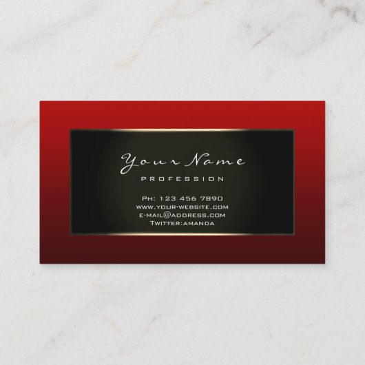 Fashion Blogger Gerahmt Black Gold Burgundy Maroon Visitenkarte (Rückseite)