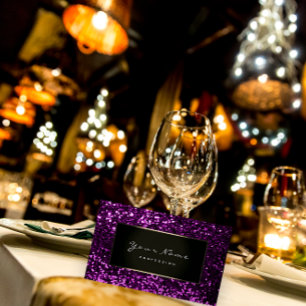 Fashion Blogger Gerahmt Frame Violet Lila Glitzer Visitenkarte