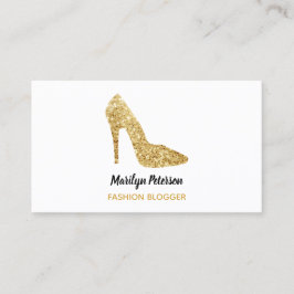 Fashion Blogger Gold Sequin High Heel Glam Elegant Visitenkarte