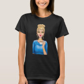 Fashion Blonde Woman Holding Cup of Coffee Hand Dr T-Shirt (Vorderseite)