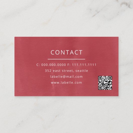 Fashion Boutique Couture Dressmaker Business Card Visitenkarte (Rückseite)